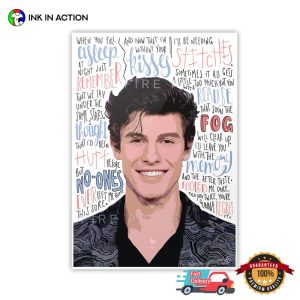 Shawn Mendes Lyrics Graphic Art Poster