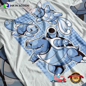 Squirtle Wartortle Blastoise Evolution Pokemon Comfort Colors Tee 3