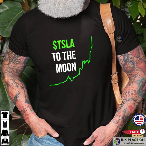 TSLA To The Moon Tesla Graph Stocks T-shirt