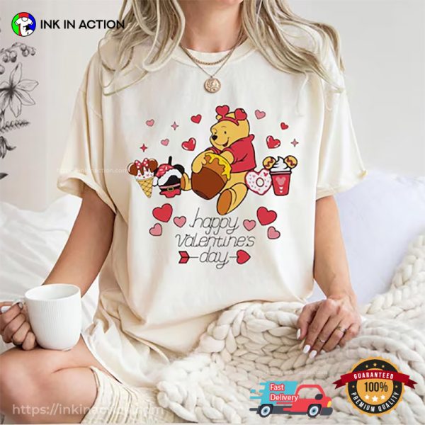 Winnie The Pooh Happy Valentine’s Day Comfort Color Tee