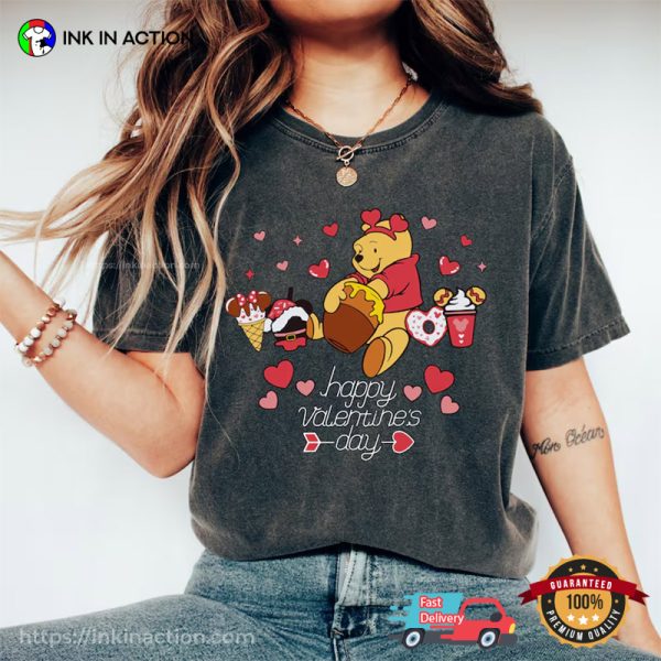 Winnie The Pooh Happy Valentine’s Day Comfort Color Tee