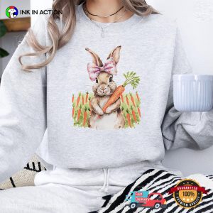 Bunny Easter With Carrot Unisex T shirt 2