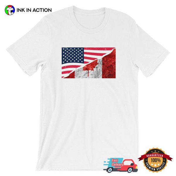 Canadian American Dual Citizen Retro Flag T-shirt