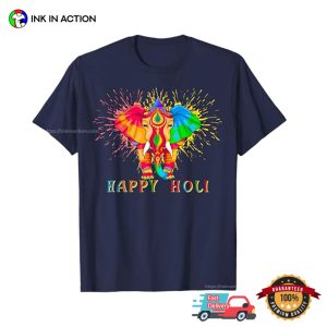 Colors Elephant Hindu Happy Holi Festival 2025 T shirt 2
