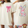 Coquette Bow Bunny Happy Easter Comfort Colors Tee