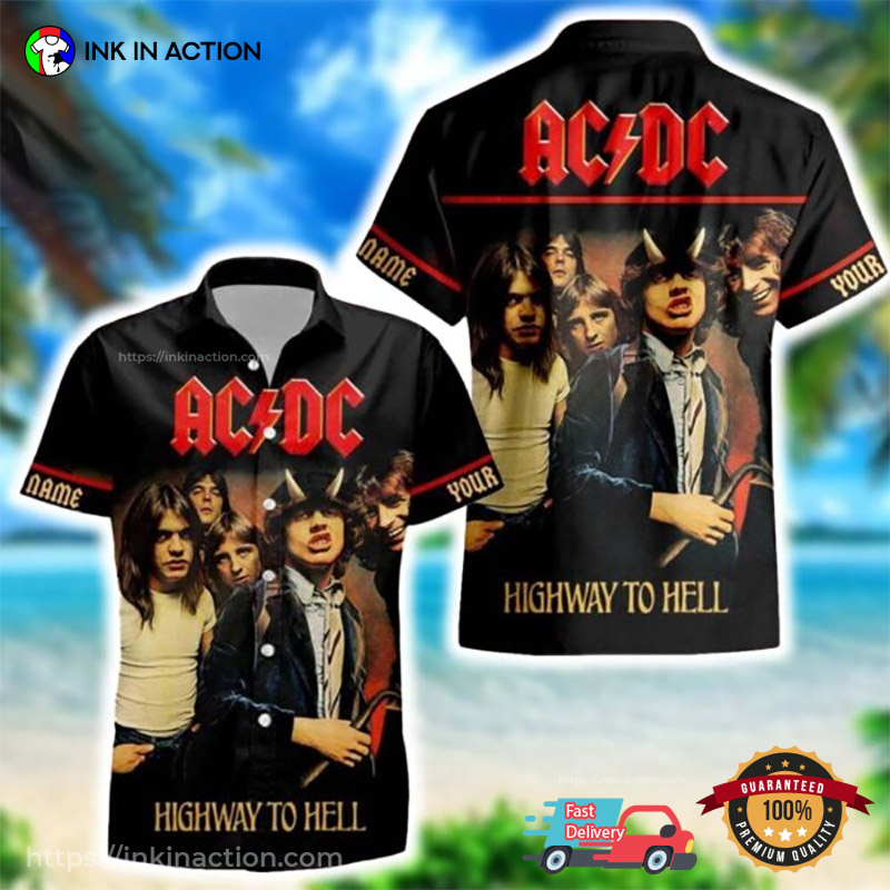 Customized ACDC High Way To Hell Album Hawaiian Shirt Customized ACDC High Way To Hell Album Hawaiian Shirt