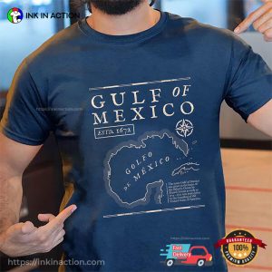 Gulf of Mexico 1672 Historic Map Comfort Colors T shirt 2