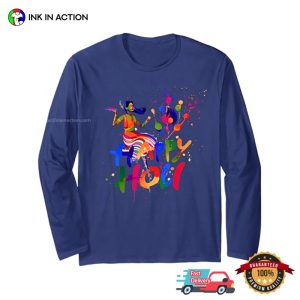 Happy Holi Festival Color Hindu Girl T shirt 2