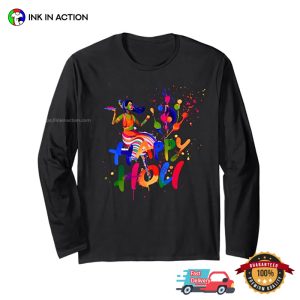 Happy Holi Festival Color Hindu Girl T shirt 3