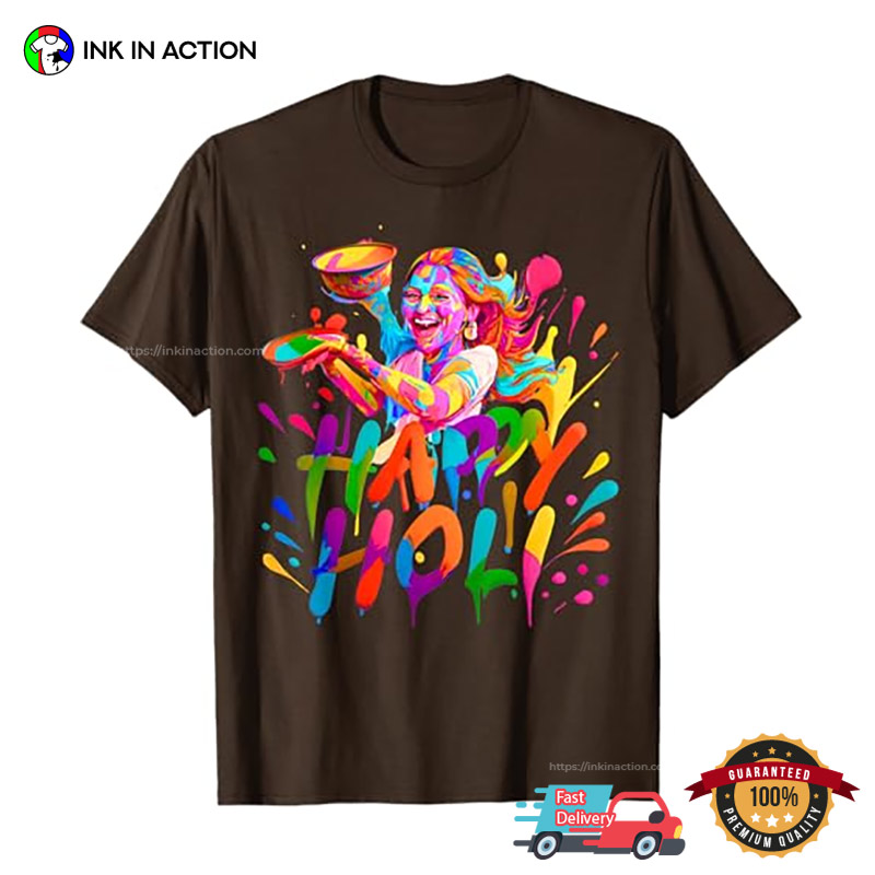 India Girl Happy Holi Hindu Color Festival T-shirt India Girl Happy Holi Hindu Color Festival T-shirt