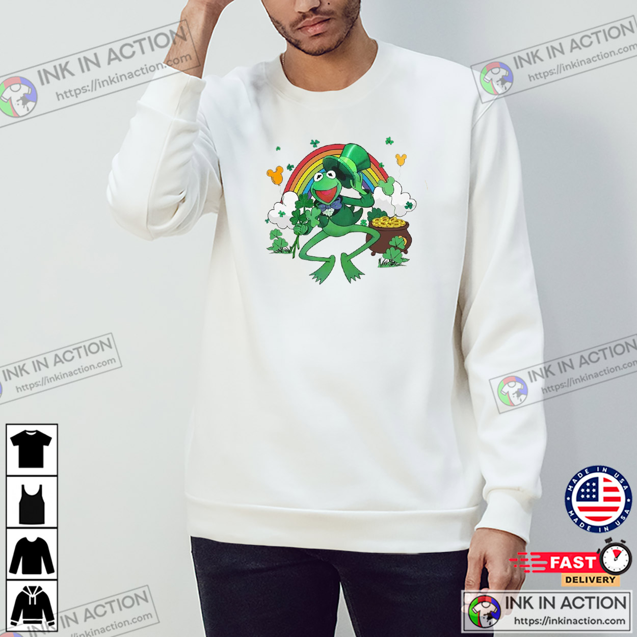 Leprechaun Kermit The Frog Disney St. Patrick Day Vintage T-shirt Leprechaun Kermit The Frog Disney St. Patrick Day Vintage T-shirt