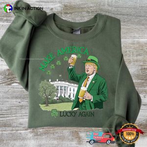 Make America Lucky Again Funny St. Patrick's Day Trump Shirt 3
