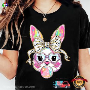 Rainbow Easter Bunny Sunglasses Adorable T shirt 2