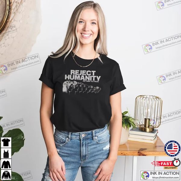 Reject Humanity Return To Frog Funny Evolution Meme T-shirt