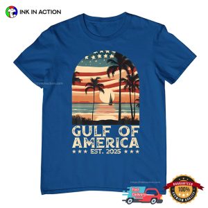 Retro Gulf Of America Est 2025 American Flag Sky T shirt 2