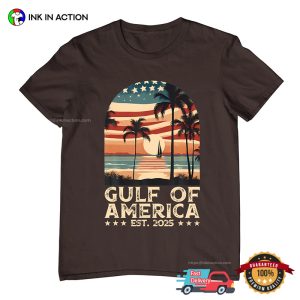 Retro Gulf Of America Est 2025 American Flag Sky T shirt 3