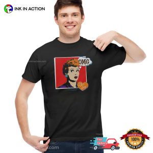 Sitcom I Love Lucy OMG Lucille Ball Vintage Graphic T-shirt