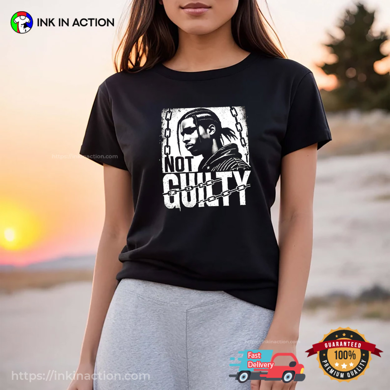 Vintage ASAP Not Guilty BW Bootleg Rap T-shirt Vintage ASAP Not Guilty BW Bootleg Rap T-shirt