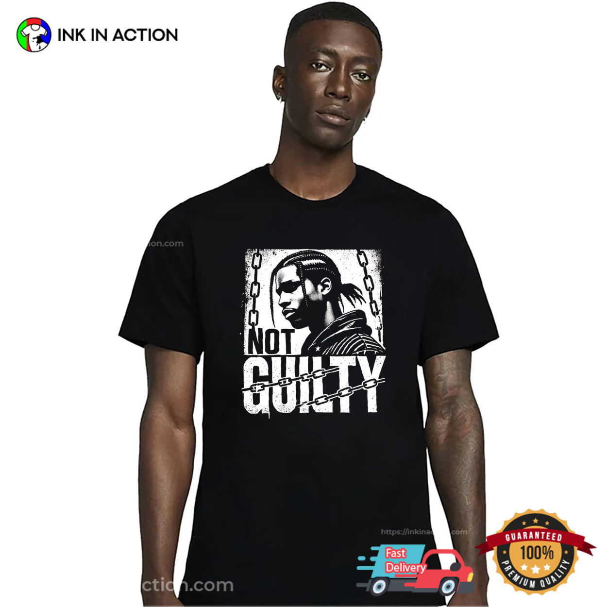 Vintage ASAP Not Guilty BW Bootleg Rap T-shirt Vintage ASAP Not Guilty BW Bootleg Rap T-shirt