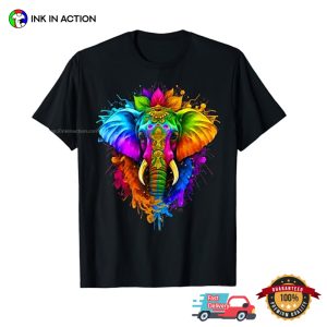 Watercolors Elephant Hindu Holi Day Festival T-shirt