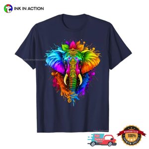 Watercolors Elephant Hindu holi day festival T shirt 2