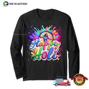 Women Happy Holi festival of colours 2025 T shirt 1
