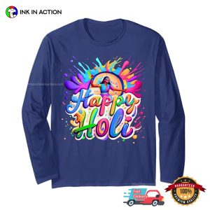 Women Happy Holi festival of colours 2025 T shirt 2