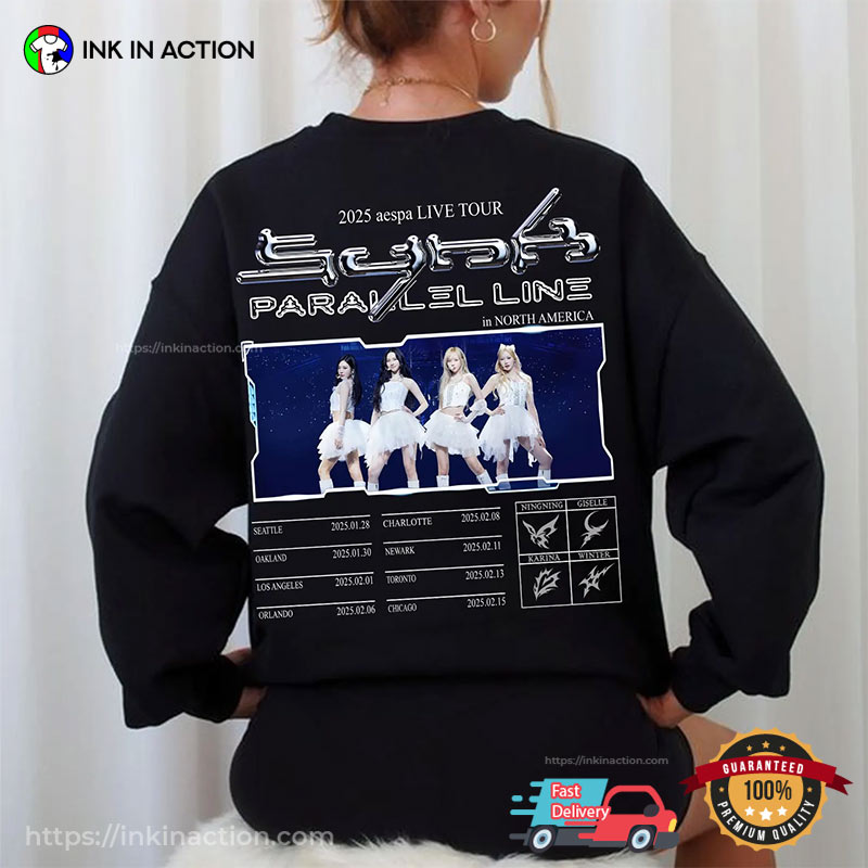 Aespa Synk Parallel Line World Tour 2025 T-shirt Aespa Synk Parallel Line World Tour 2025 T-shirt