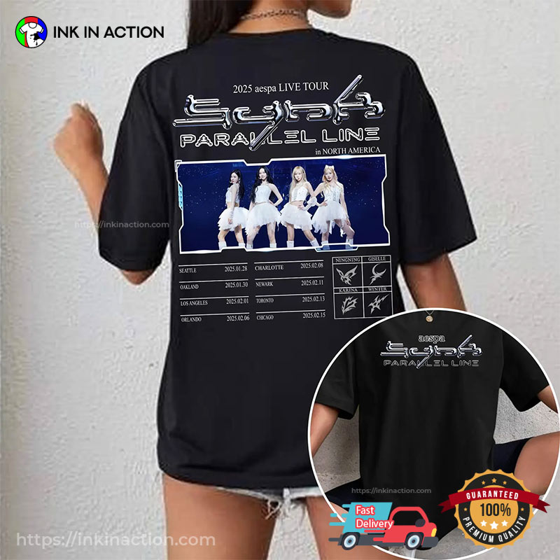 Aespa Synk Parallel Line World Tour 2025 T-shirt Aespa Synk Parallel Line World Tour 2025 T-shirt