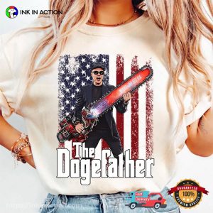 America The Dogefather Elon Musk Chainsaw T-shirt