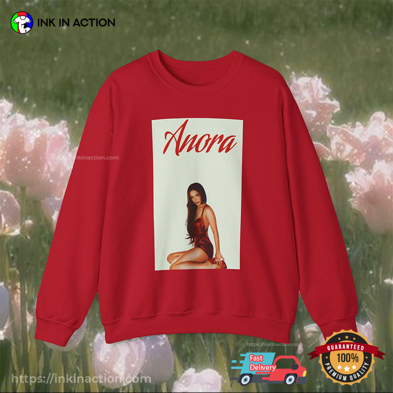 Anora Movie Mikey Madison Slay In Red Satin Slip Dress Shirt Anora Movie Mikey Madison Slay In Red Satin Slip Dress Shirt