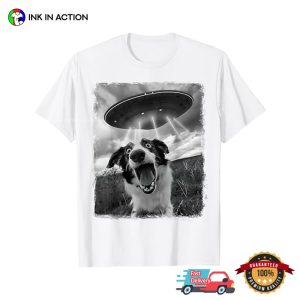 Australian Shepherd Dog UFO Alien Selfie T shirt 3