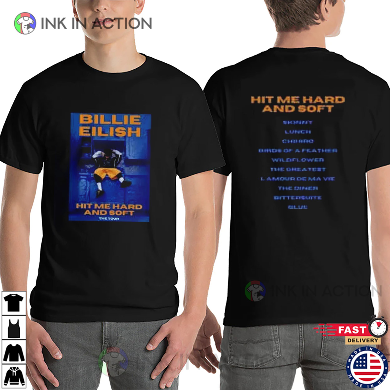 Billie Eilish Hit Me Hard and Soft Concert 2024 2 Side Shirt Billie Eilish Hit Me Hard and Soft Concert 2024 2 Side Shirt