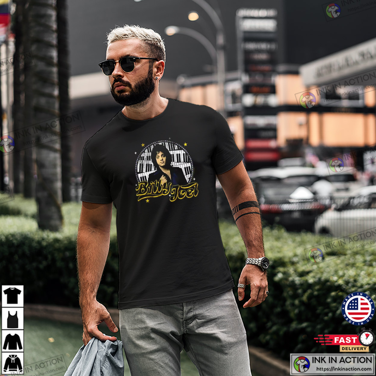 Billy Joel Young Pop Star Piano Man Album T-shirt Billy Joel Young Pop Star Piano Man Album T-shirt