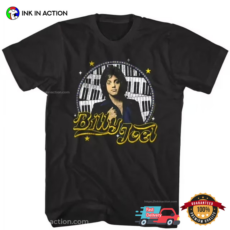 Billy Joel Young Pop Star Piano Man Album T-shirt Billy Joel Young Pop Star Piano Man Album T-shirt