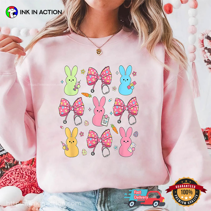 Brushstroke Easter Bunny Bow Holiday Shirt Brushstroke Easter Bunny Bow Holiday Shirt