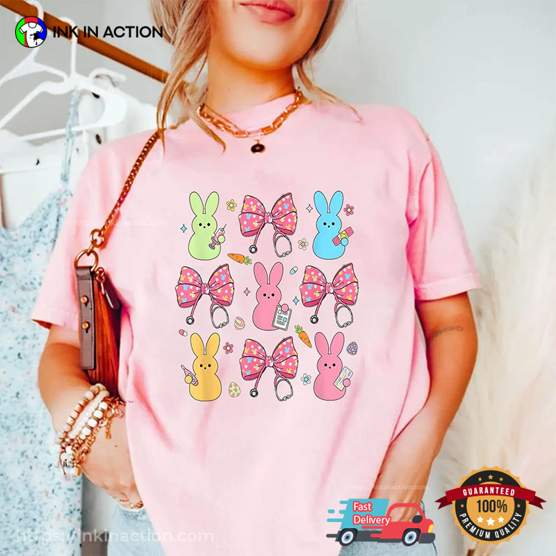 Brushstroke Easter Bunny Bow Holiday Shirt Brushstroke Easter Bunny Bow Holiday Shirt