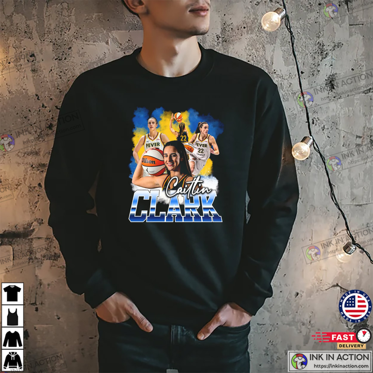 Caitlin Clark Indiana Fever Vintage Graphic Tee Caitlin Clark Indiana Fever Vintage Graphic Tee
