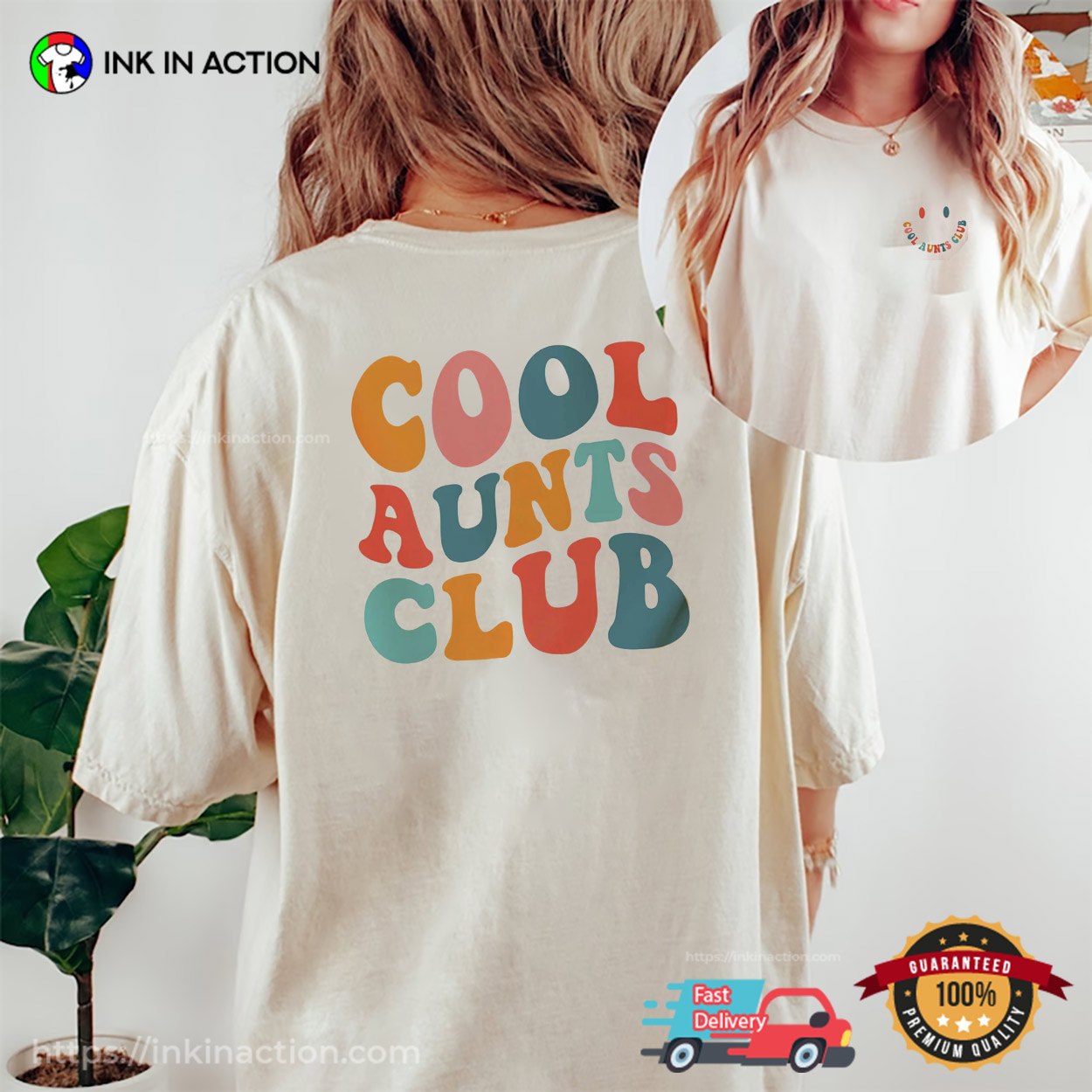 Cool Aunts Club Smiley Face T-shirt Cool Aunts Club Smiley Face T-shirt