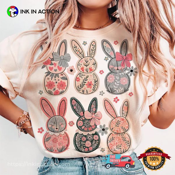 Coquette Easter Bunny Floral Rabbit Decor T-shirt