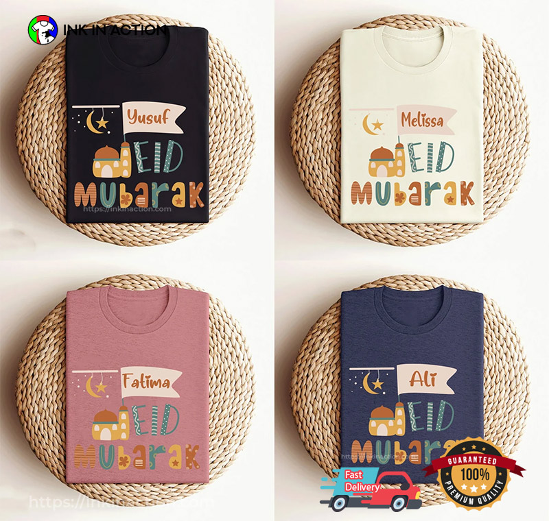 Custom Name Eid Mubarak Unisex T-shirt Custom Name Eid Mubarak Unisex T-shirt