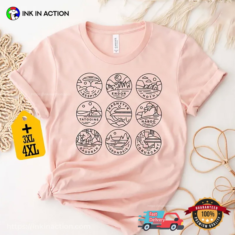 Disney Star Wars Planets Space Themed Comfort Colors T-shirt Disney Star Wars Planets Space Themed Comfort Colors T-shirt