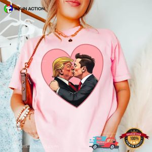 Donald Trump And Elon Musk Kiss Political Humor Comfort Colors T-shirt
