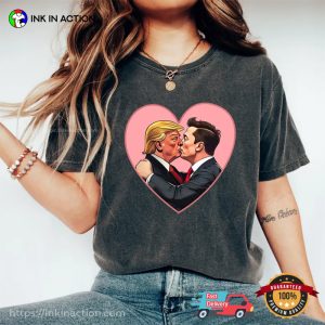 Donald Trump And Elon Musk Kiss Political Humor Comfort Colors T-shirt