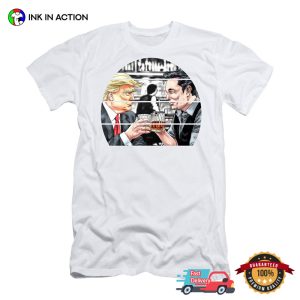 Donald Trump And Elon Musk Whiskey Celebration T shirt 3