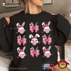 Easter Bunny Coquette Bow Cute Pink Shirt