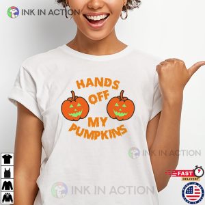 Hands Off My Pumpkins Funny Halloween Fancy Costume T-shirt