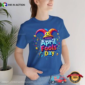 Happy April Fools' Day Colorful Jester Hat Cofort Color Tee 3