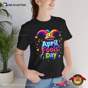 Happy April Fools' Day Colorful Jester Hat Cofort Color Tee 4