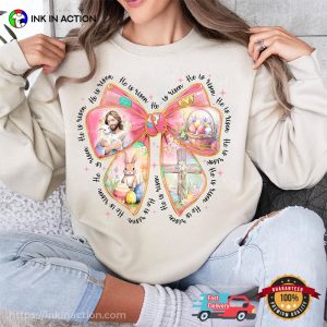 He Is Risen Easter Coquette Bow Shirt